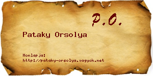 Pataky Orsolya névjegykártya